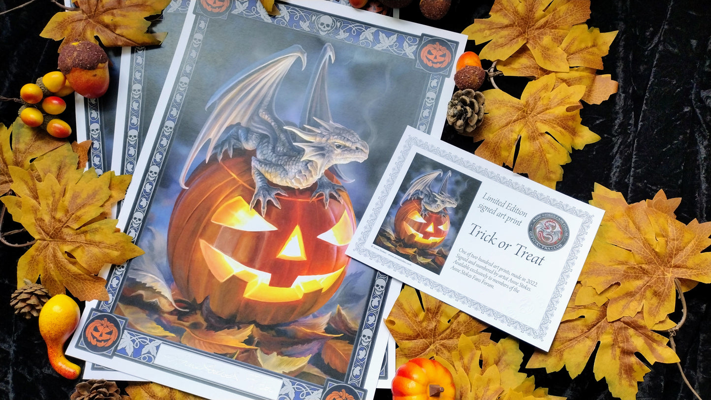 Limited Edition signed prints of Trick or Treat by Anne Stokes