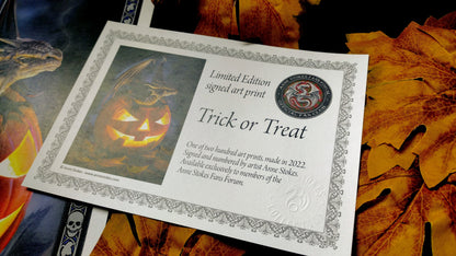 Limited Edition signed prints of Trick or Treat by Anne Stokes