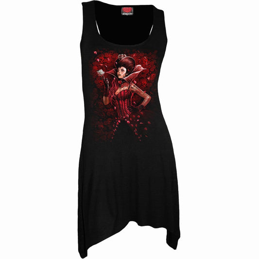QUEEN OF HEARTS - Goth Bottom Camisole Dress Black