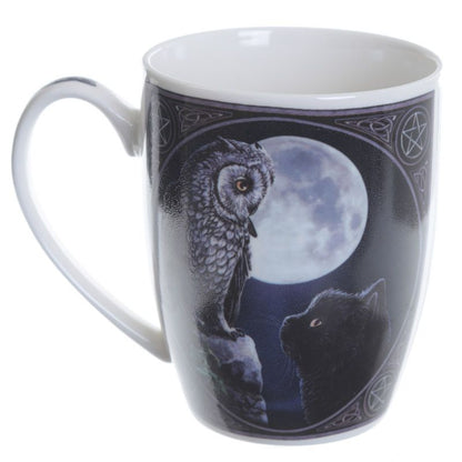 Lisa Parker Purrfect Wisdom Owl and Cat Porcelain Mug