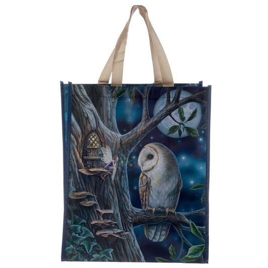 Lisa Parker Fairy Tales Owl and Fairy Genanvendelig indkøbstaske