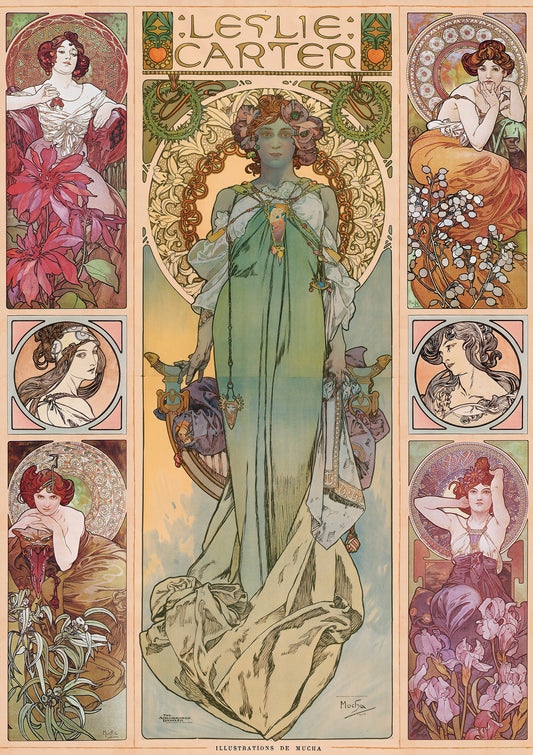 La Nouvelle Femme af Alphonse Mucha, 1000 brikker puslespil