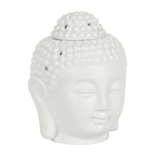 Witte oliebrander met Boeddha hoofd.