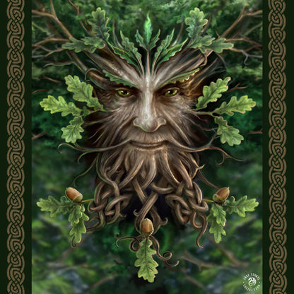 Oak King by Anne Stokes, Fleece Blanket