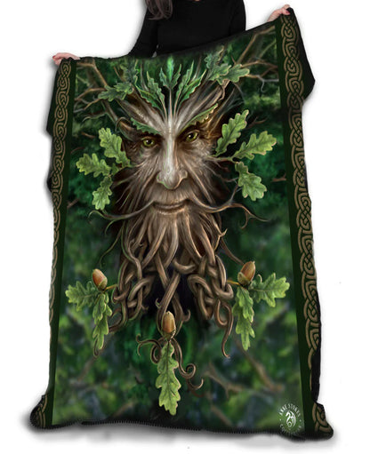 Oak King by Anne Stokes, Fleece Blanket