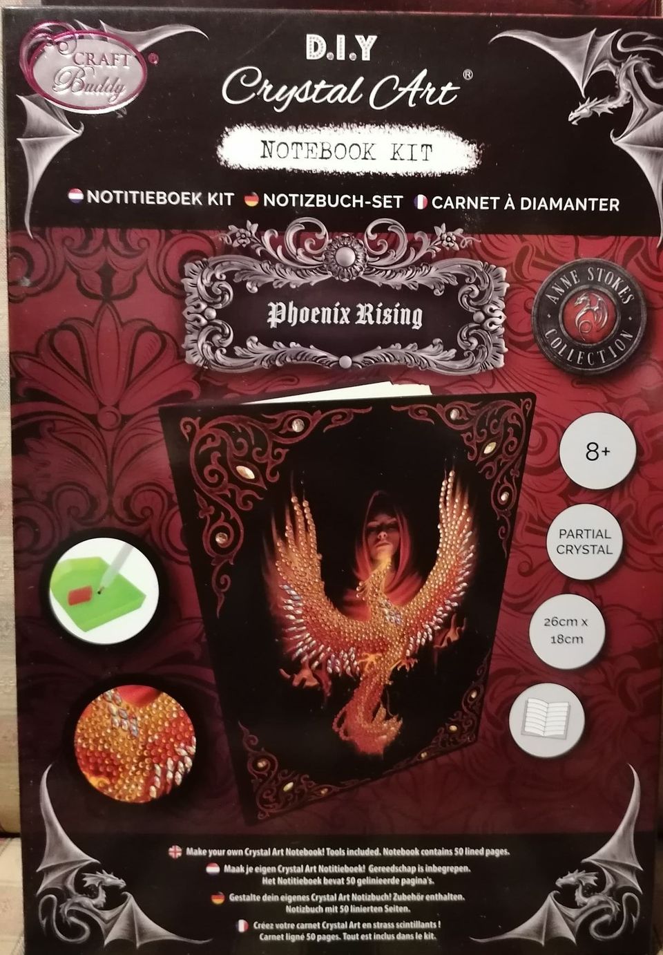 Crystal Art Notebook - Phoenix Rising by Anne Stokes