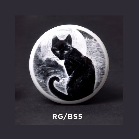 Zwarte kattenflessenstop van Alchemy England