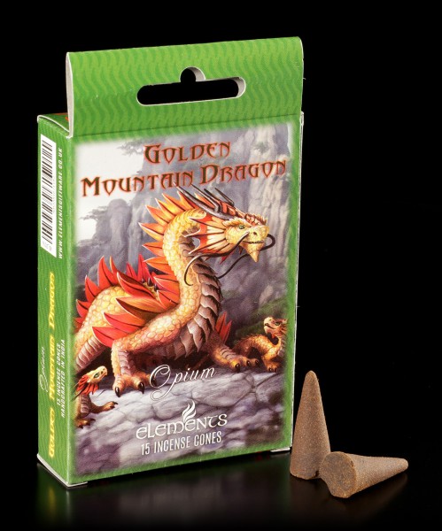 Golden Mountain Dragon af Anne Stokes, Cone Incense
