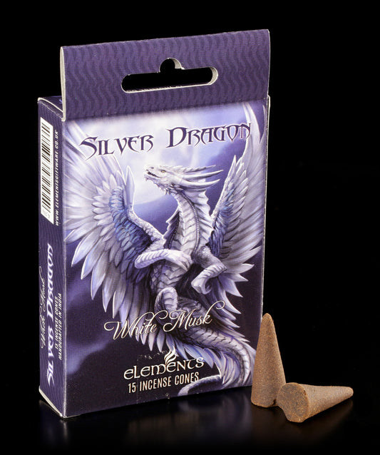 Silver Dragon by Anne Stokes, Cone Incense