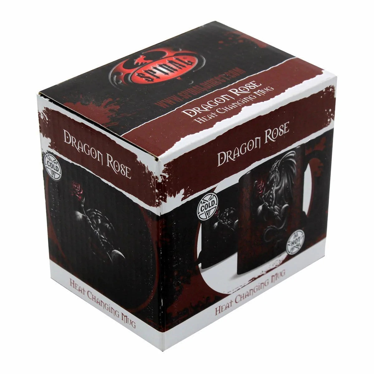 DRAGON ROSE - Keramische koffiemok met warmteverandering - Geschenkverpakking