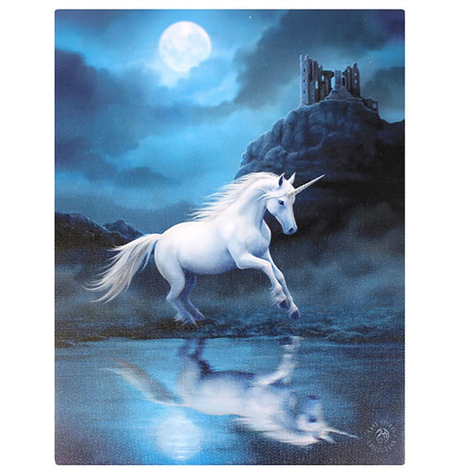 Moonlight Unicorn af Anne Stokes, lærredstryk
