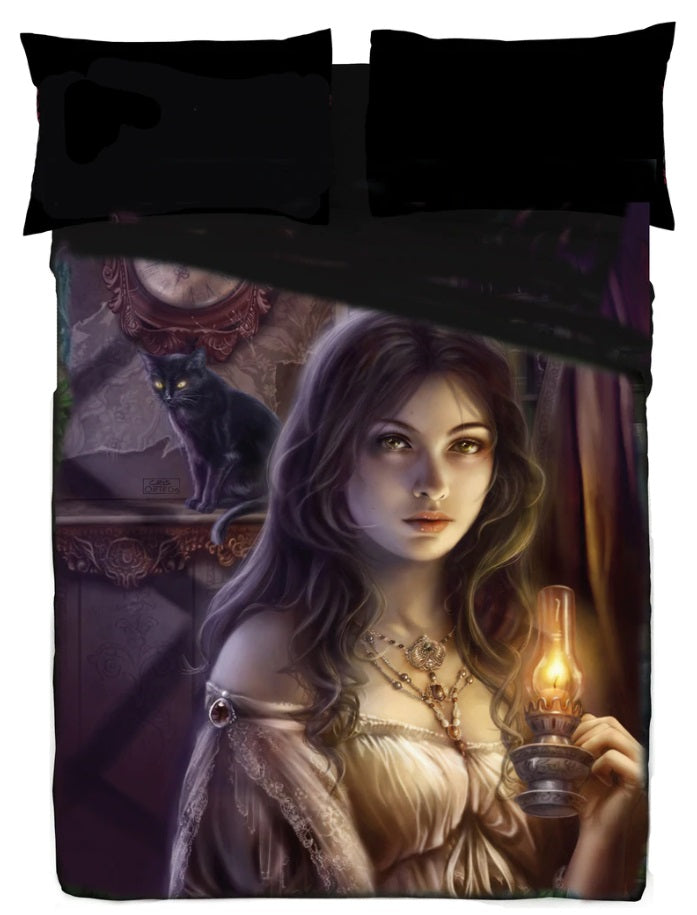 The Witching Hour by Cris Ortega, Fleece Bedspread Blanket
