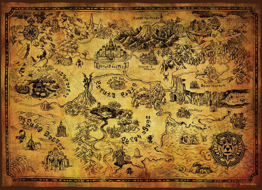 The Legend of Zelda - Hyrule-kaart, puzzel van 1000 stukjes