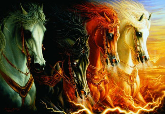 De vier paarden van de Apocalyps door Sharlene Lindskog-Osorio, puzzel van 2000 stukjes