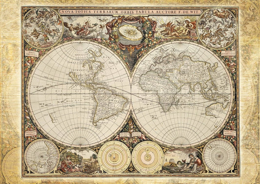 Historische wereldkaart door Schmidt Puzzles, puzzel van 2000 stukjes