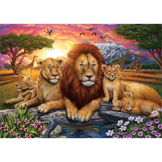 De leeuwenfamilie door Adrian Chesterman, puzzel van 1000 stukjes