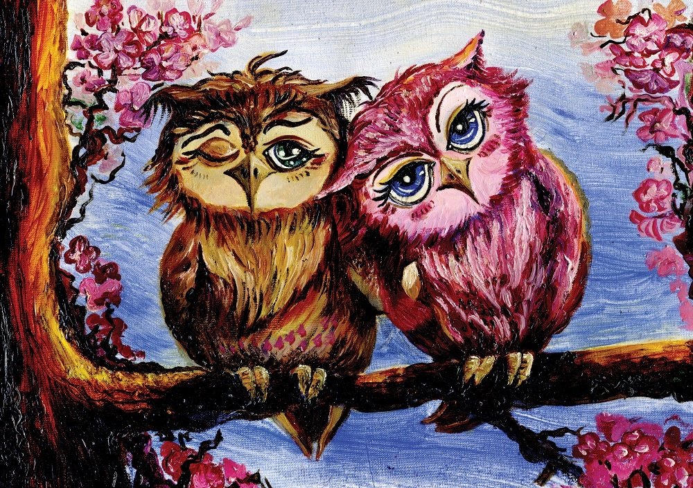 The Owls in Love af Art Puzzle, 1000 brikker puslespil