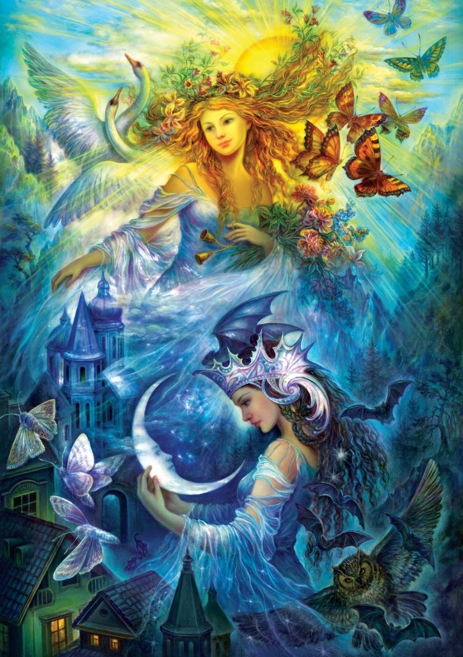 The Day and Night Princesses by Nadia Strelkina. 1000 Piece Puzzle