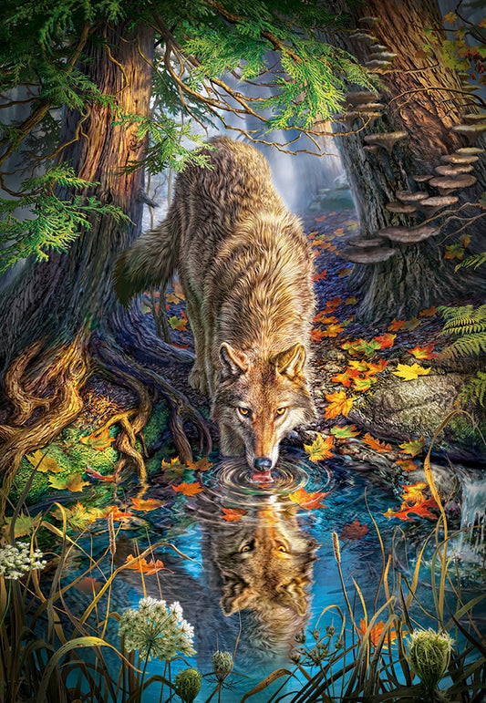 Wolf in het wild door Mark Fredrickson, puzzel van 1500 stukjes