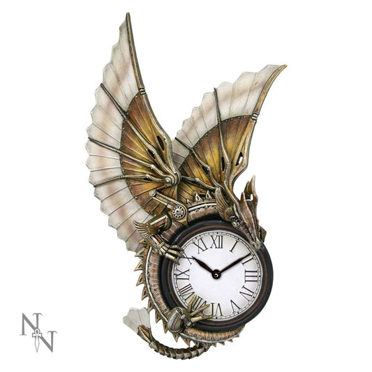 Anne Stokes Steampunk Clockwork Dragon-wandklok