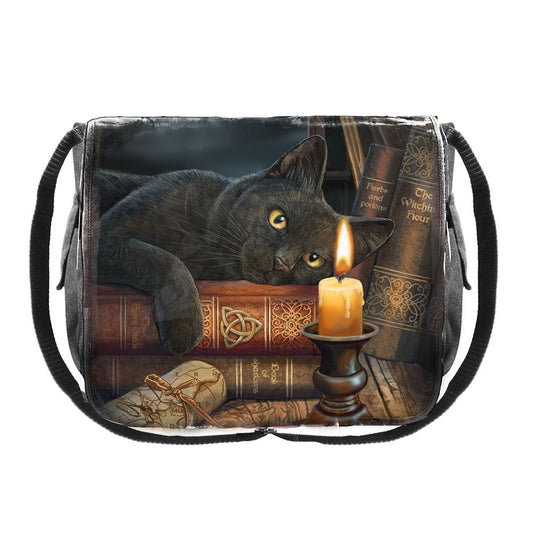 Witching Hour Cat Messenger Bag by Lisa Parker