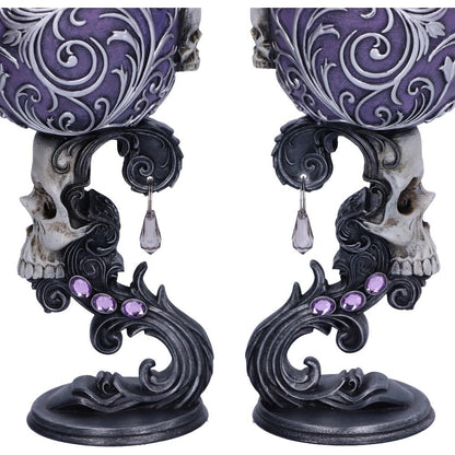 Deaths Desire Twin Skull Heart Set of Two Goblets