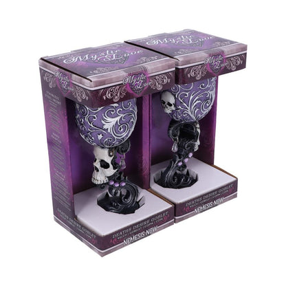 Deaths Desire Twin Skull Heart Set of Two Goblets