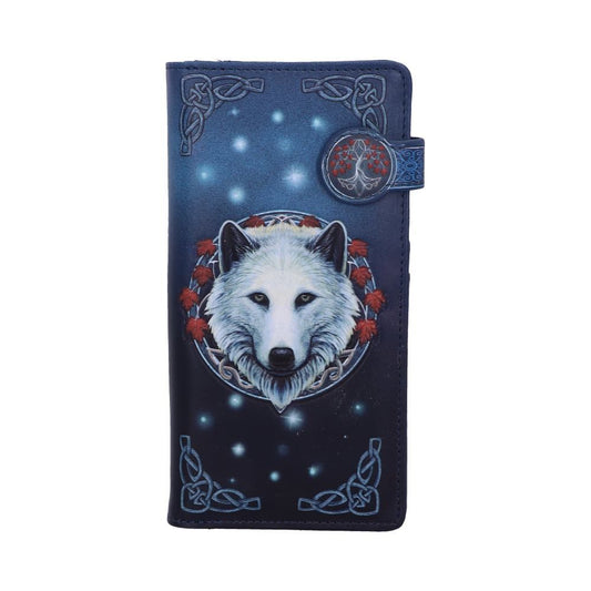 Lisa Parker Guardian of the Fall White Autumn Wolf Embossed Purse