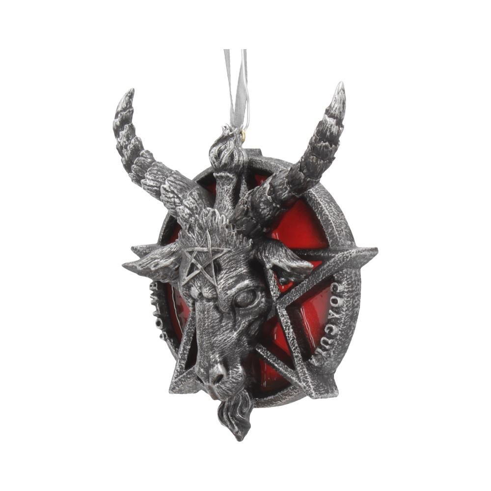 Baphomet hoofd rood Pentagram hangend decoratief ornament