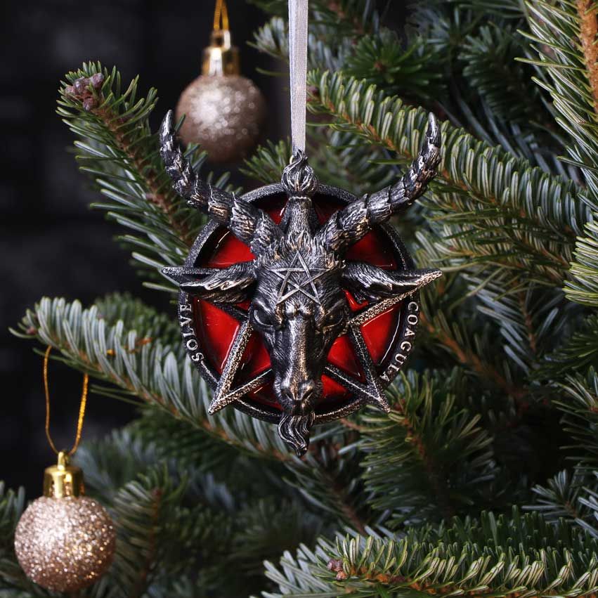 Baphomet hoofd rood Pentagram hangend decoratief ornament