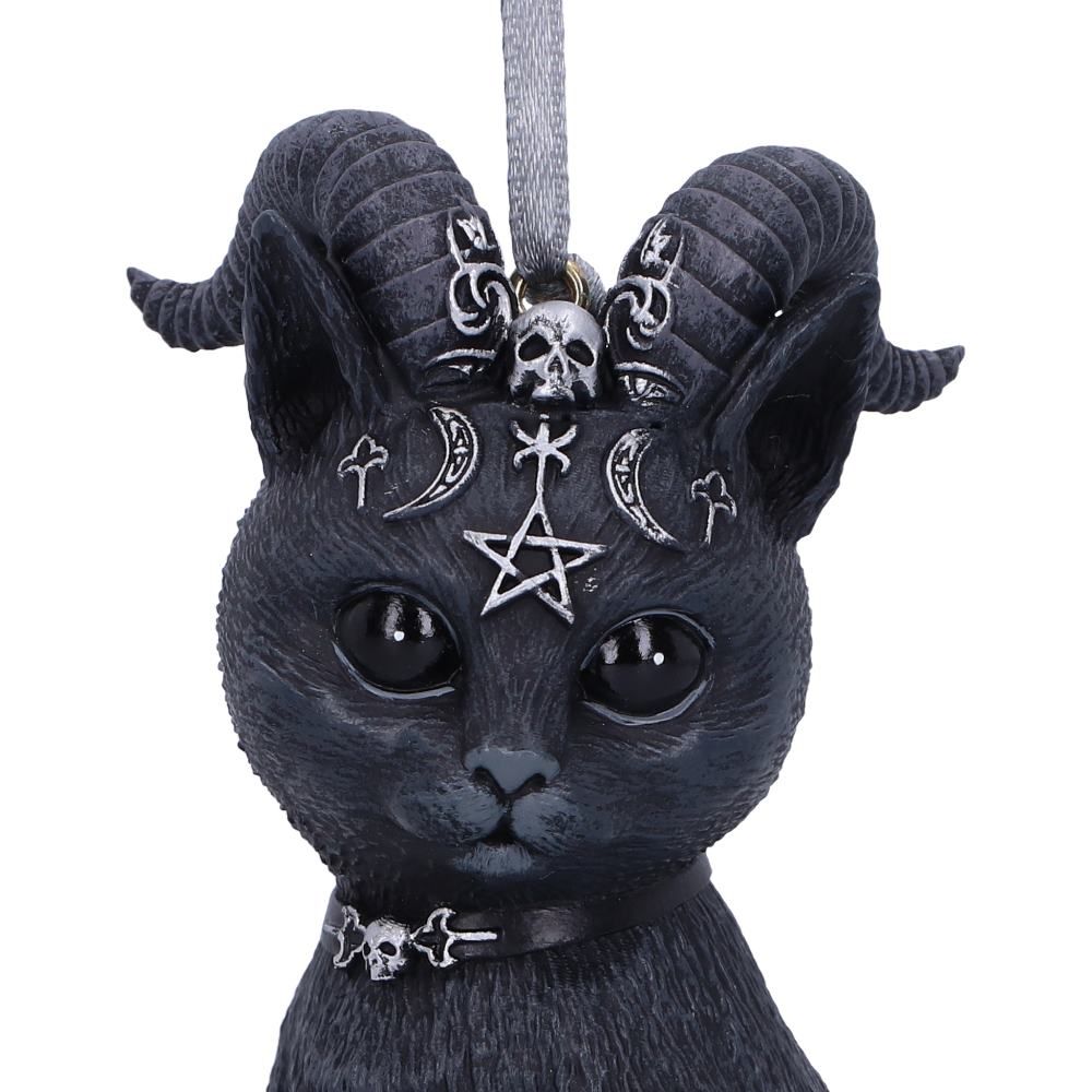 Pawzuph Black Horned Cat Hanging Decorative Ornament