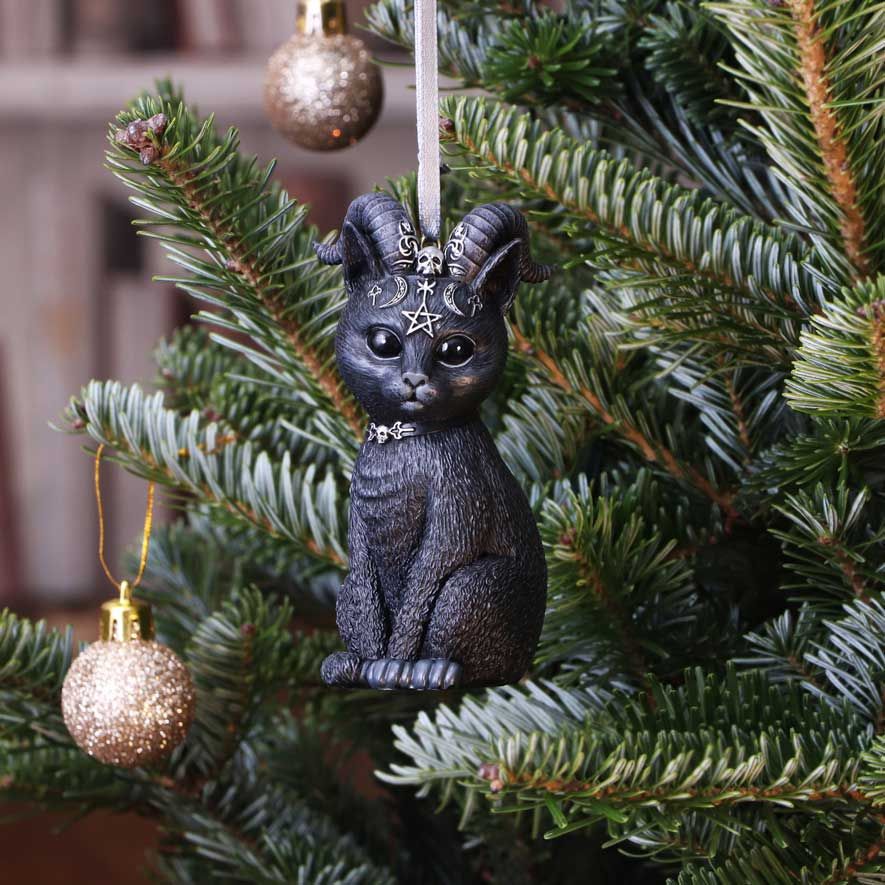 Pawzuph Black Horned Cat Hanging Decorative Ornament
