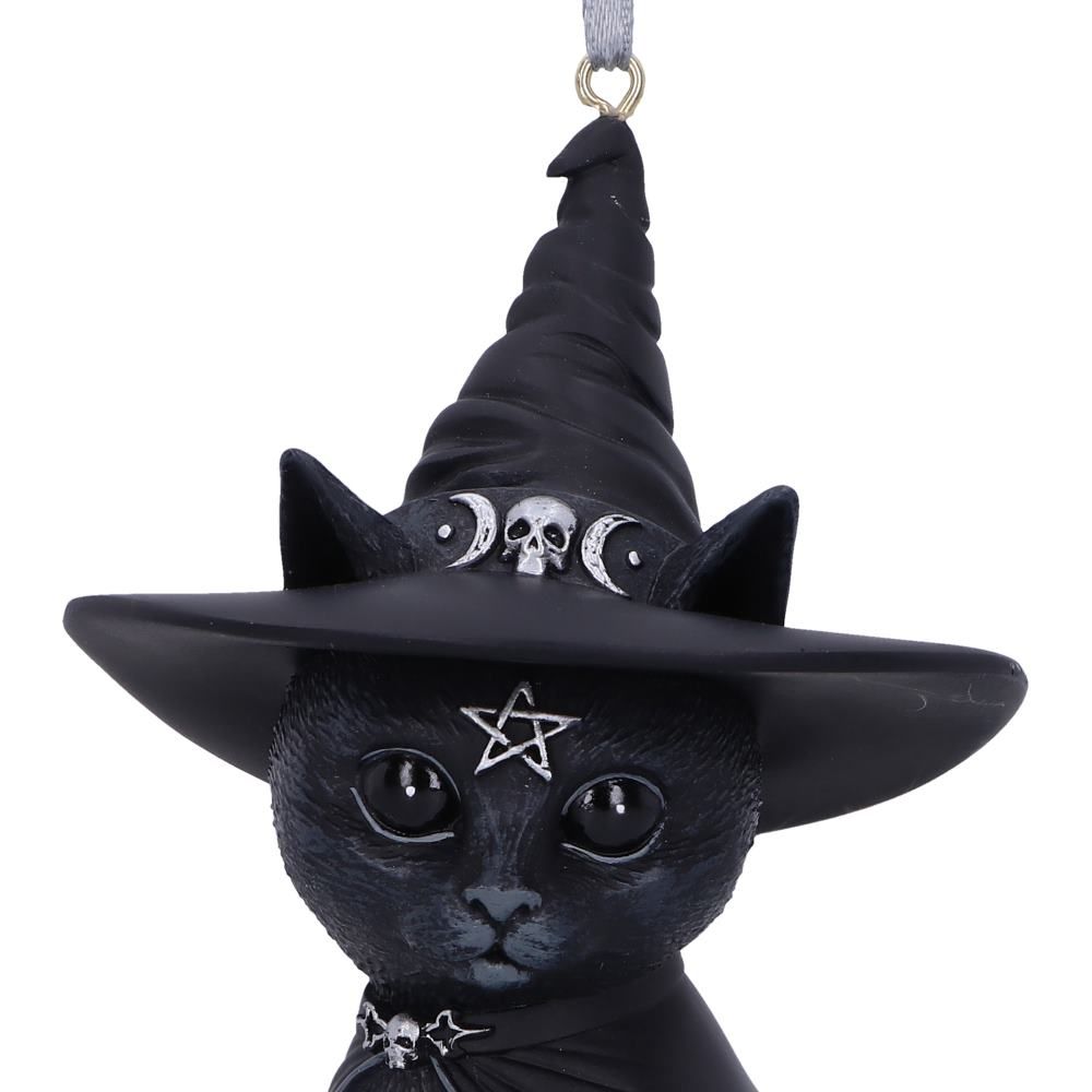 Purrah Black Witch Cat Hanging Decorative Ornament
