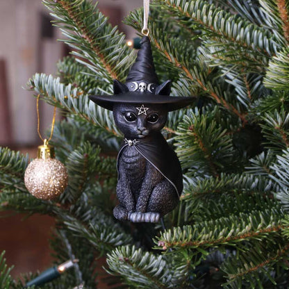 Purrah Black Witch Cat Hanging Decorative Ornament