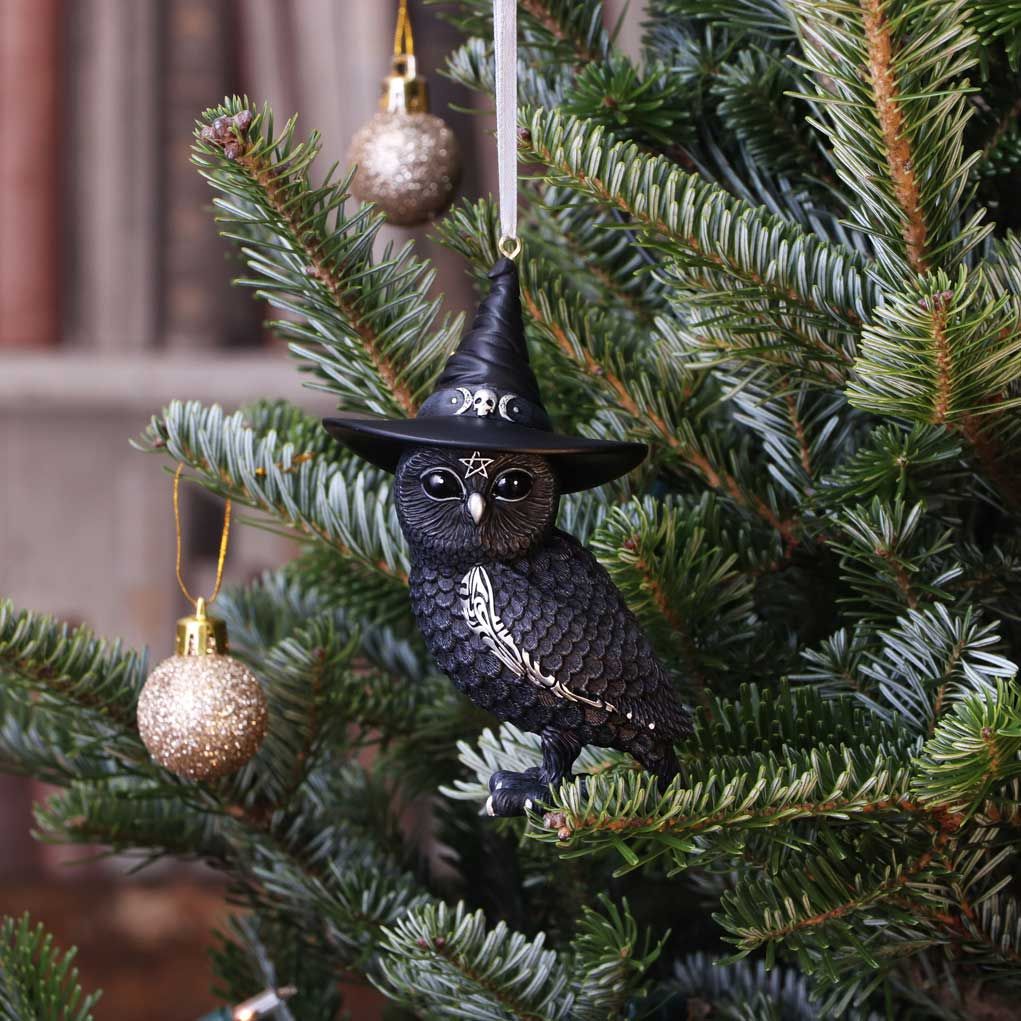 Owlocen Black Witch Owl Hanging Decorative Ornament