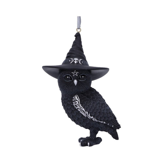 Owlocen sort heks ugle hængende dekorativt ornament