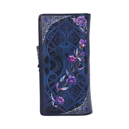 Ravens Flight Black Wing Floral Embossed Purse Wallet