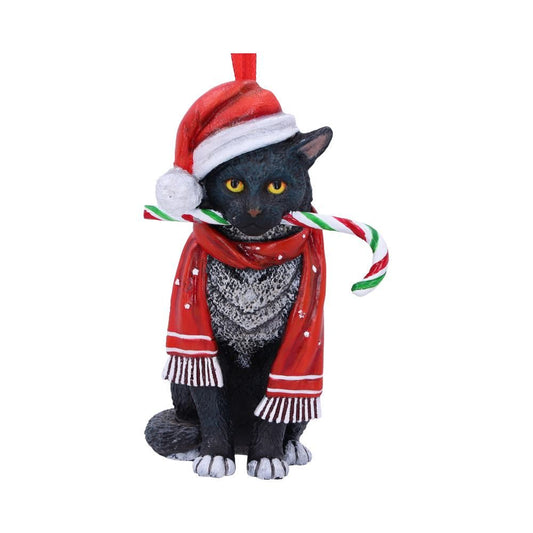 Lisa Parker Candy Cane Cat Hanging Ornament