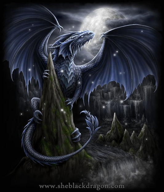 The Dark Blue Dragon by SheBlackDragon, 1500 Piece Puzzle