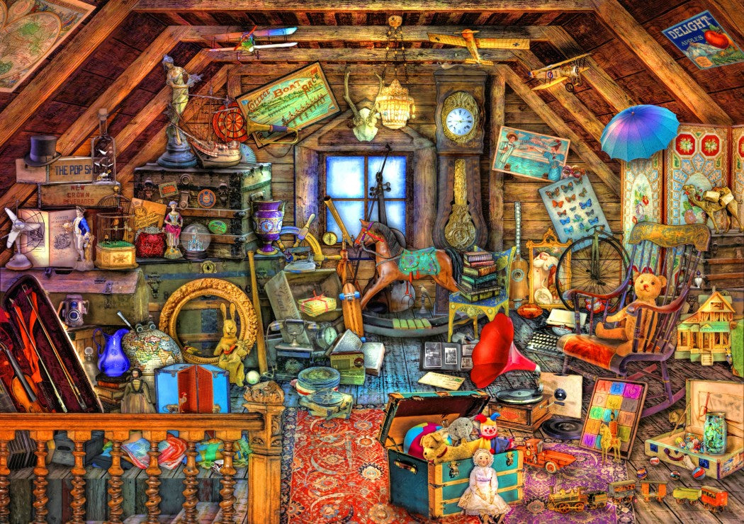 Hidden Object Attic by Aimee Stewart, 1500 Piece Puzzle – FairyPuzzled