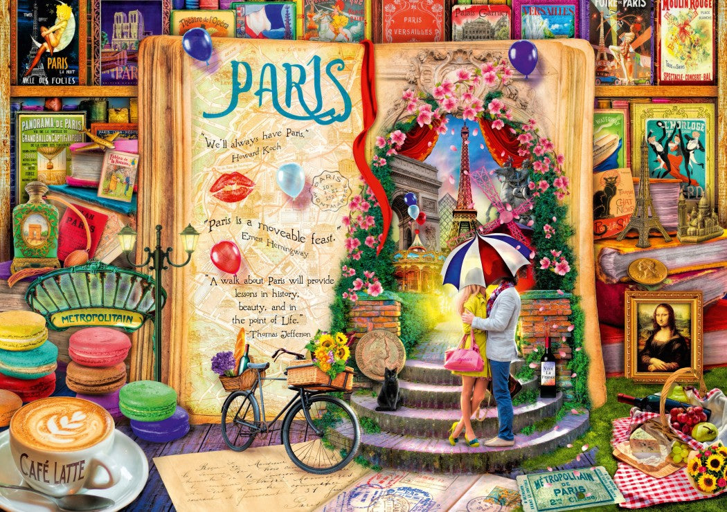 Het leven is een open boek Parijs door Aimee Stewart, puzzel van 1000 stukjes