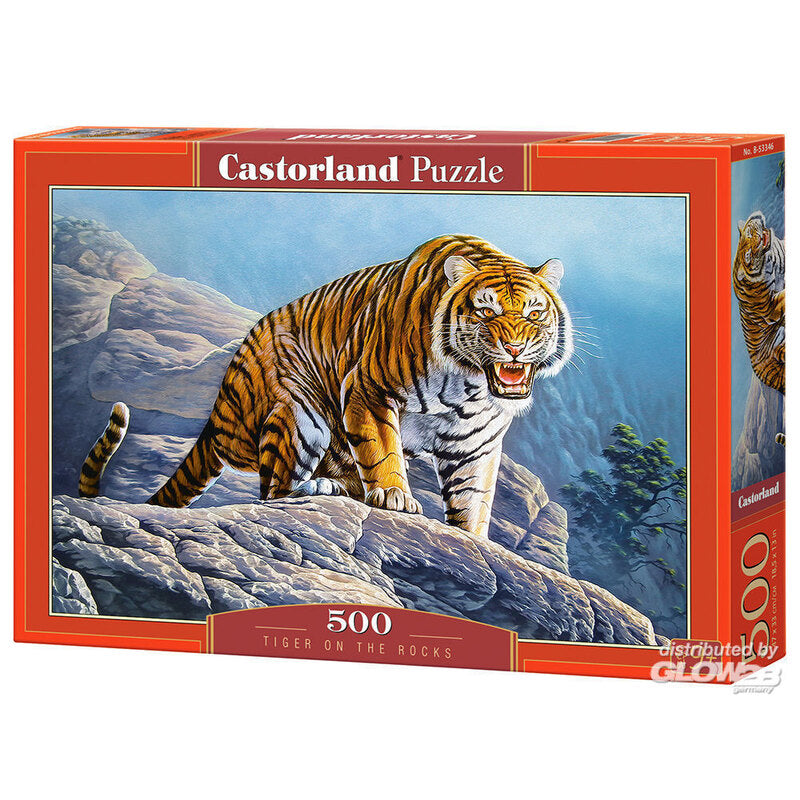 Tiger on the Rocks, 500 Piece Puzzle