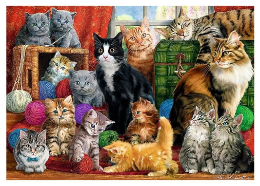 Feline Meeting by Marcello Corti, 1000 Piece Puzzle