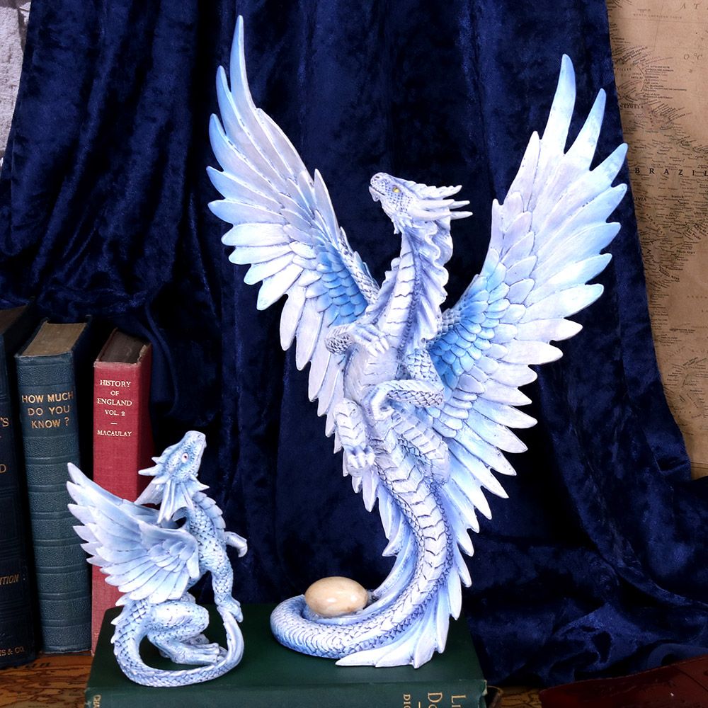 Anne Stokes Age of Dragons volwassen zilveren (wind) drakenbeeldje