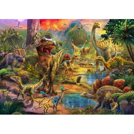Landschap van dinosaurussen door Jan Patrik, puzzel van 500 stukjes