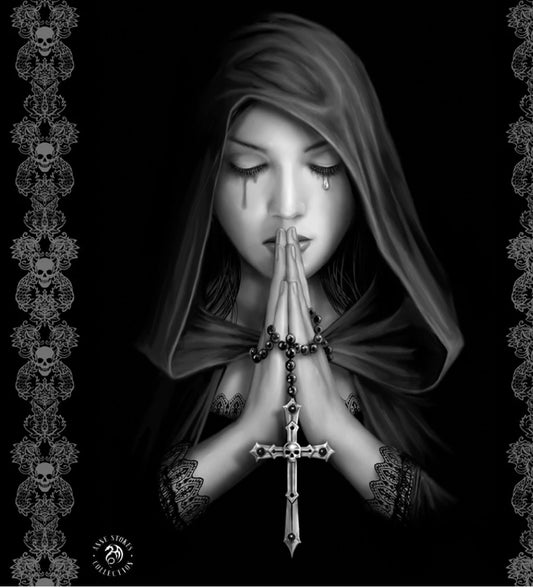 Gothic Prayer by Anne Stokes, Fleece Blanket