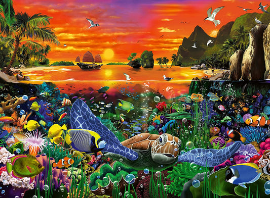Turtle in the Reef by Gerald Newton, 500 Piece Puzzle