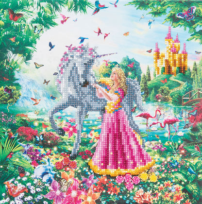 Medium Crystal Art Framed Kit The Princess & the Unicorn