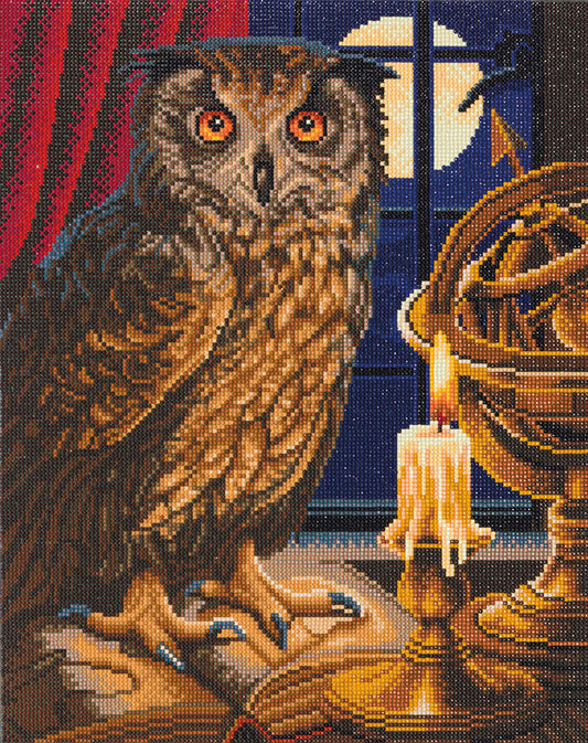 The Astrologer Owl by Lisa Parker, Large Crystal art kit