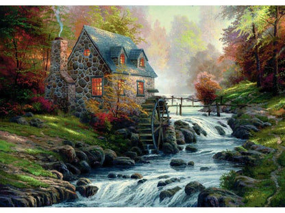 Cobblestone Mill by Thomas Kinkade, 1000 Piece Puzzle